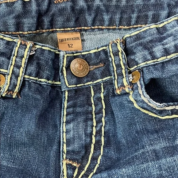 Boys True Religion Dark Blue Relaxed Jeans - Picture 2 of 3